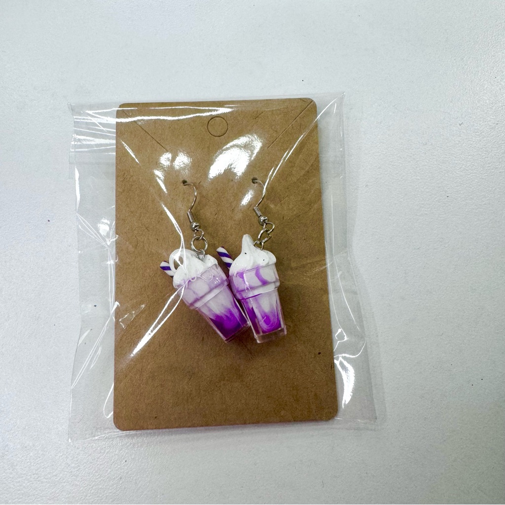 Purple Milkshake Handmade Earrings 13$